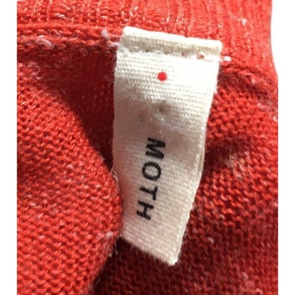 Moth Cardigan Women's Size Medium Orange Long Sleeve Sweater Wool Blend - Picture 7 of 9
